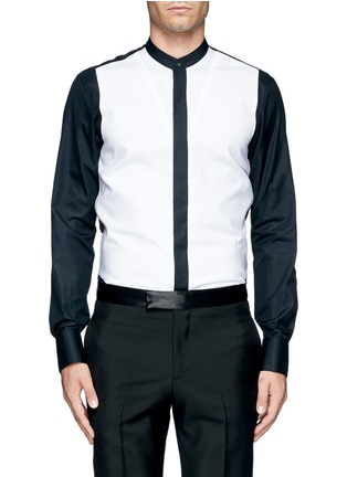 Main View - Click To Enlarge - ALEXANDER MCQUEEN - Bonded piqué front tuxedo shirt