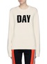 Main View - Click To Enlarge - DOUBLE RAINBOUU - 'Day / Break' slogan intarsia Merino wool sweater
