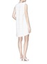Figure View - Click To Enlarge - COMME MOI - Fringed windowpane check crepe shift dress