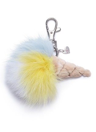 Main View - Click To Enlarge - ISLA - 'Ice Cream' mink and fox fur keyring