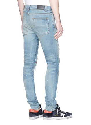Back View - Click To Enlarge - AMIRI - Art patch ripped skinny jeans
