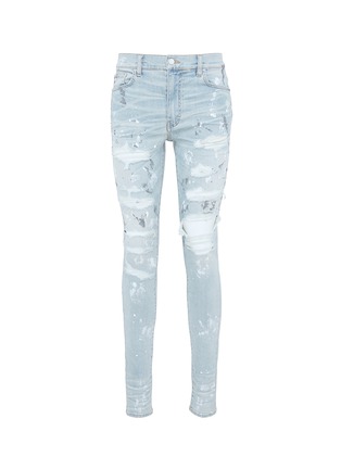 Main View - Click To Enlarge - AMIRI - 'Super Destroy' paint splatter ripped jeans