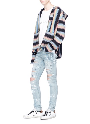 Figure View - Click To Enlarge - AMIRI - 'Super Destroy' paint splatter ripped jeans