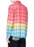 Back View - Click To Enlarge - AMIRI - Frayed hem tie-dye check plaid shirt