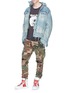 Figure View - Click To Enlarge - AMIRI - 'MX1' laether patch camouflage print cargo pants
