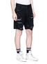Front View - Click To Enlarge - AMIRI - Art patch ripped denim shorts