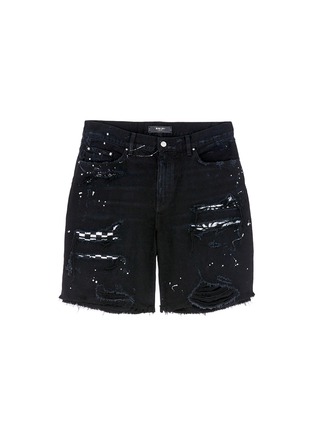 Main View - Click To Enlarge - AMIRI - Art patch ripped denim shorts