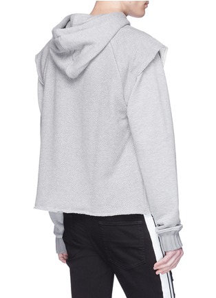 Back View - Click To Enlarge - AMIRI - Layered sleeve mesh hoodie