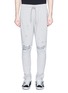 Main View - Click To Enlarge - AMIRI - MX1' Leather patch ripped sweatpants