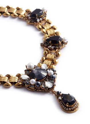Detail View - Click To Enlarge - ERICKSON BEAMON - 'Dark Shadows' Swarovski crystal link chain pendant necklace