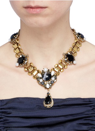 Figure View - Click To Enlarge - ERICKSON BEAMON - 'Dark Shadows' Swarovski crystal link chain pendant necklace