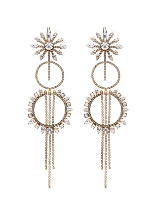 Main View - Click To Enlarge - ERICKSON BEAMON - 'China Club' Swarovski crystal fringe hoop earrings