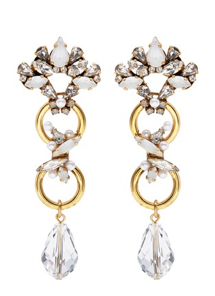 Main View - Click To Enlarge - ERICKSON BEAMON - 'Sincerely Yours' Swarovski crystal abstract drop earrings