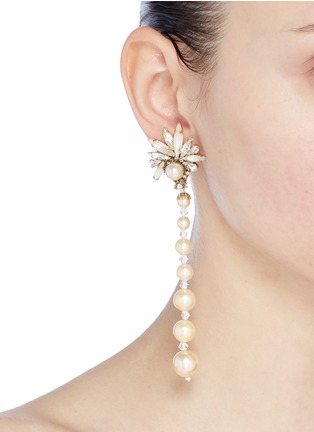 Figure View - Click To Enlarge - ERICKSON BEAMON - 'Sincerely Yours' Swarovski crystal faux pearl drop earrings