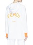 Back View - Click To Enlarge - FENDI SPORT - 'Love' slogan print scuba jersey hoodie