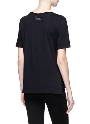 Back View - Click To Enlarge - FENDI SPORT - Glitter 'Karlito' print T-shirt