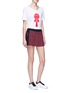 Figure View - Click To Enlarge - FENDI SPORT - 'Karlito' dot print pleated fitness skirt