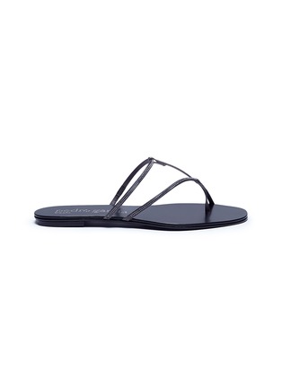 Main View - Click To Enlarge - PEDRO GARCIA  - 'Estee' Swarovski crystal cross strap sandals