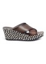 Main View - Click To Enlarge - PEDRO GARCIA  - 'Fiamma' zigzag espadrille platform leather sandals