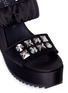 PEDRO GARCÍA - 'Deli' Swarovski crystal satin platform sandals