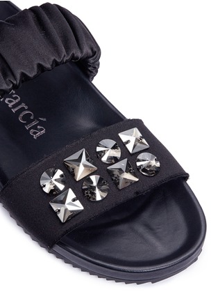 Detail View - Click To Enlarge - PEDRO GARCIA  - 'Adel' Swarovski crystal satin sandals