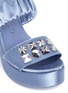 Detail View - Click To Enlarge - PEDRO GARCIA  - 'Dama' Swarovski crystal satin platform sandals
