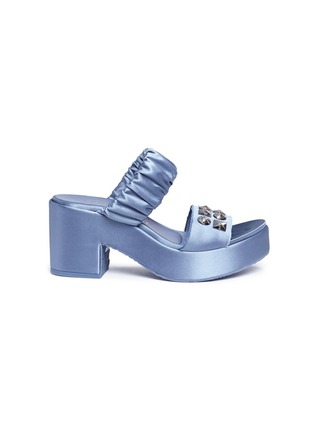 Main View - Click To Enlarge - PEDRO GARCIA  - 'Dama' Swarovski crystal satin platform sandals