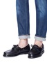 Figure View - Click To Enlarge - VALENTINO GARAVANI - Valentino Garavani 'Soul Rockstud' ribbon calfskin leather loafers