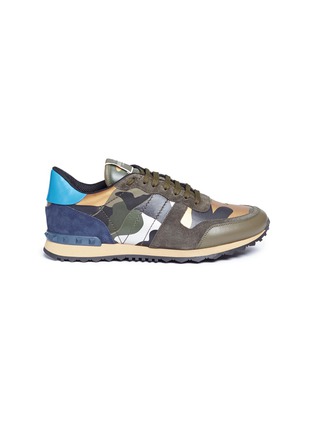 Main View - Click To Enlarge - VALENTINO GARAVANI - 'Camouflage Rockrunner' patchwork sneakers