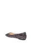 Detail View - Click To Enlarge - JIMMY CHOO - 'Romy' coarse glitter skimmer flats