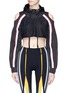 Main View - Click To Enlarge - NO KA’OI - 'Lanai' cold shoulder honeycomb net cropped performance hoodie