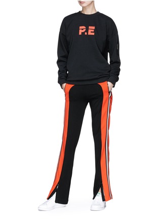 Figure View - Click To Enlarge - P.E NATION - 'Flash Hit' colourblock ponte jersey track pants