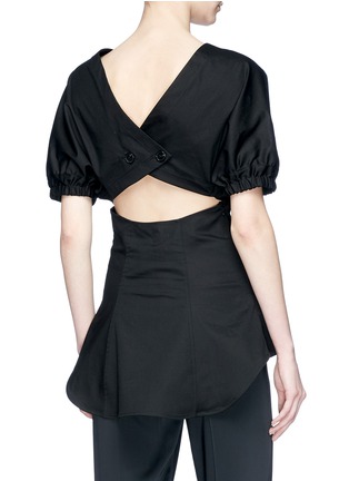 Back View - Click To Enlarge - TOME - Cutout back poplin blouse