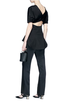 Figure View - Click To Enlarge - TOME - Cutout back poplin blouse