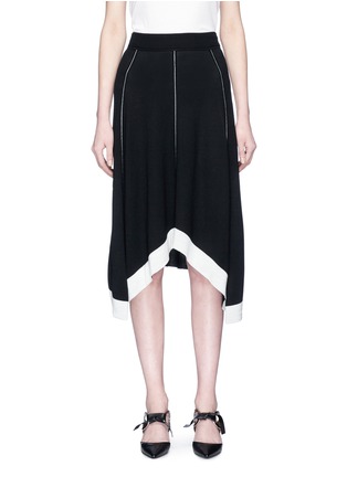 Main View - Click To Enlarge - TOME - Contrast stitch Merino wool knit handkerchief skirt