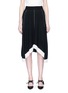 Main View - Click To Enlarge - TOME - Contrast stitch Merino wool knit handkerchief skirt
