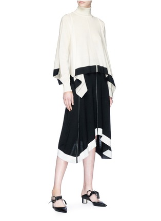 Figure View - Click To Enlarge - TOME - Contrast stitch Merino wool knit handkerchief skirt