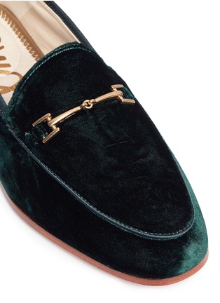 Detail View - Click To Enlarge - SAM EDELMAN - 'LORAINE' HORSEBIT CRUSHED VELVET STEP-IN LOAFERS