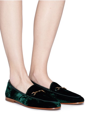 Figure View - Click To Enlarge - SAM EDELMAN - 'LORAINE' HORSEBIT CRUSHED VELVET STEP-IN LOAFERS
