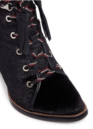 Detail View - Click To Enlarge - SAM EDELMAN - 'Sondra' floral brocade lace up hiker boots