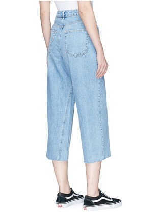 Back View - Click To Enlarge - TOPSHOP - 'MOTO' frayed cuff wide leg jeans