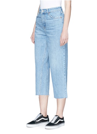Front View - Click To Enlarge - TOPSHOP - 'MOTO' frayed cuff wide leg jeans