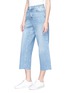 Front View - Click To Enlarge - TOPSHOP - 'Moto' raw cuff culotte jeans