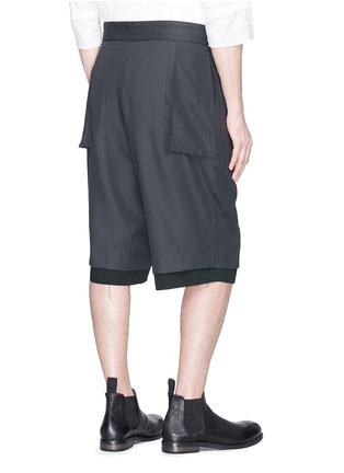 Back View - Click To Enlarge - THE VIRIDI-ANNE - Belted cotton Bermuda shorts