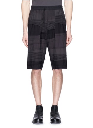 Main View - Click To Enlarge - THE VIRIDI-ANNE - Mesh panel patchwork shorts