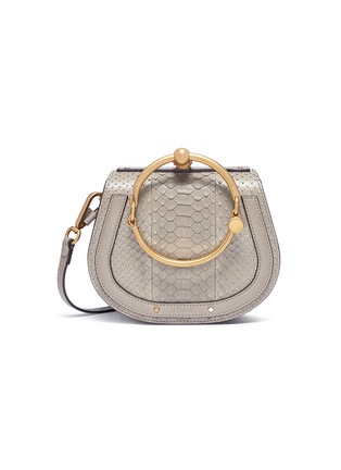 Main View - Click To Enlarge - CHLOÉ - 'Nile' small bracelet handle python leather crossbody bag