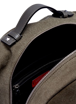 Detail View - Click To Enlarge - VALENTINO GARAVANI - Logo print canvas backpack