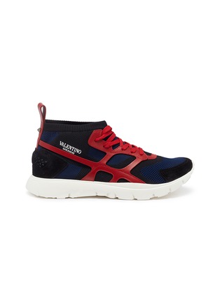 Main View - Click To Enlarge - VALENTINO GARAVANI - 'Sound High' caged knit sneakers