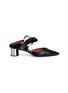 Main View - Click To Enlarge - PROENZA SCHOULER - Geometric heel ring ribbon tie leather mules