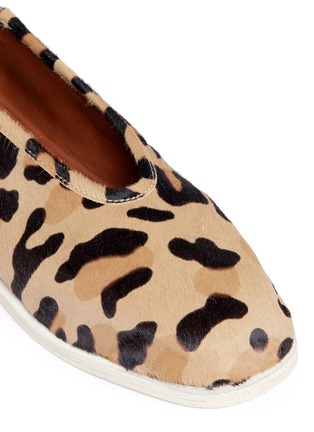 Detail View - Click To Enlarge - PROENZA SCHOULER - Leopard print choked-up ponyhair flats
